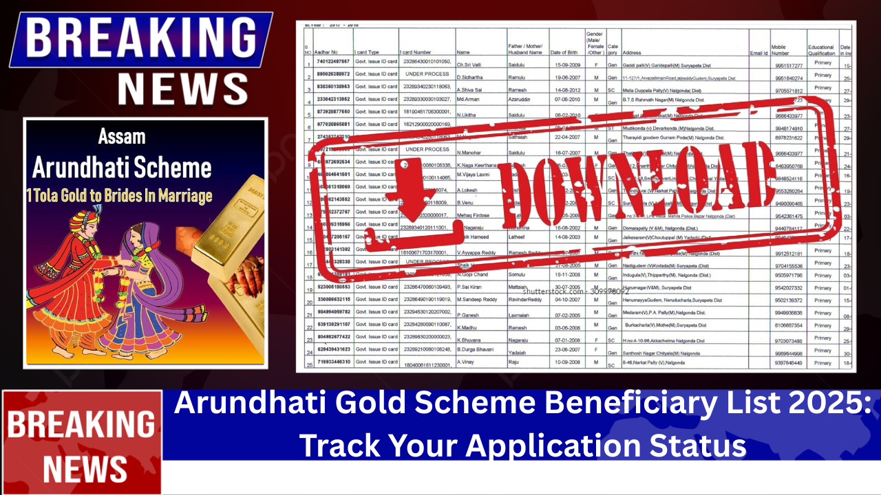 Arundhati Gold Scheme Beneficiary List